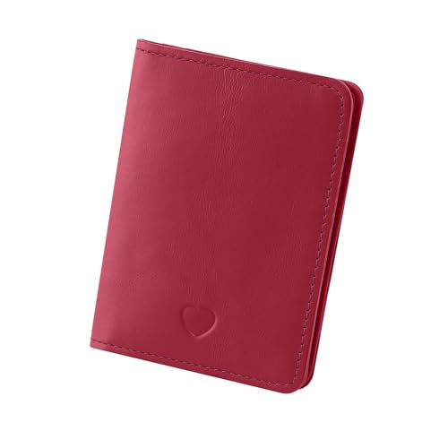 Carteira Feminina de Couro Bovino Legítimo C/Proteção Antifurto RFID Mariart Lovezinho (Vermelho)