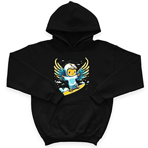 surfing kids' sponge fleece hoodie - angel kids' hoodie - anime hoodie for kids