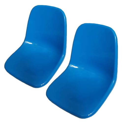 2 Pcs Blue Backrest Chair Set, Waiting Room Bench, Durable Plastic Stadium Seats, Ideal for School Canteens, Comfortable Molded Seating (12cm/4.7in)