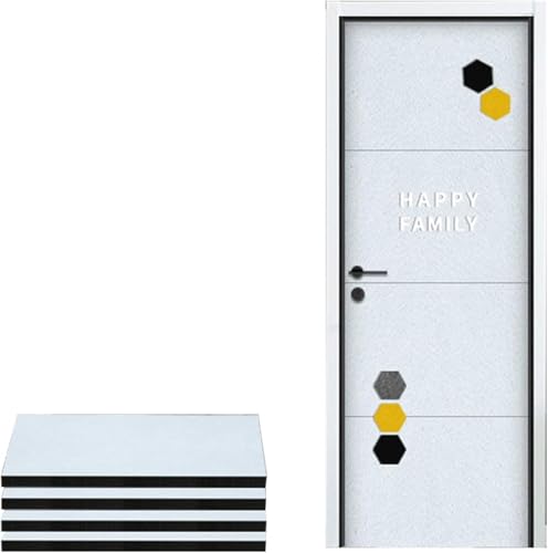 DFJLWKE Paquet de 4 Panneaux de Feutre Acoustique,100 * 50cm Auto-adhésif Mur de Coton d'isolation phonique,Autocollants de Porte insonorisés décoration de...