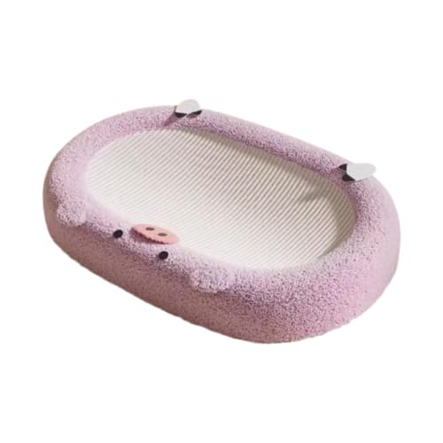 Fenteer 猫用爪とぎ サイザル麻 丈夫 室内猫用 かわいい家具保護 豚デザイン 子猫爪とぎパッド, 紫
