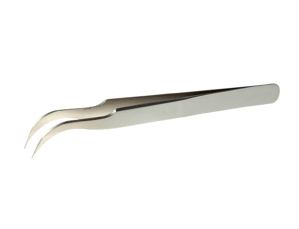 Mr.gadget's Solutions Light Mr. Gadget's Solutions® Non-Magnetic Curved Angled Bent Stainless Steel Fine Point Tweezer For Mobile Phone/Computer Repair/Jewelry