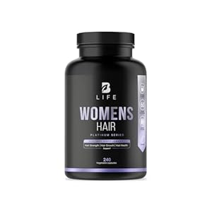 Women’s Hair Growth Supplement with Natural Ingredients: Biotin, Hydrolyzed Collagen I & III and Amino Acids | 240 Caps – 60 Days – 10,000 mcg Biotin per Serving | Made in The USA by B Life.