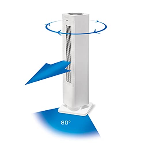 Clean Air Optima CA-904 - Design ventilatorkachel - Verwarmen en koelen - Verwarming: 1000/2000 Watt - Digitale thermostaat 15-35 °C - Oscillatie 80° - Stoffilter - Geschikt voor ruimtes tot 40m²/100 m³ (Wit) - Afbeelding 6