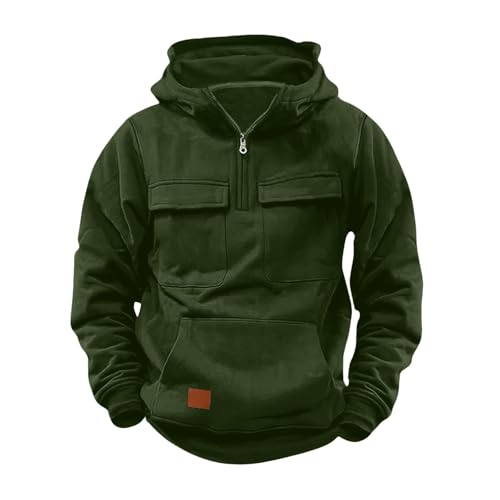 Boys Hoodies Quarter Zip Pullover Fall Winter Warm Cargo Tops Long Sleeve Oversized Sweatshirts with Pockets2
