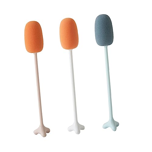 EXHUMKY - EXHUMKY 3pcs Long Handle Sponge Cleaning Brush Portable Decontamination Tool for Kitchen and Household Easy to Use with Strong Cleaning Power Random Colors