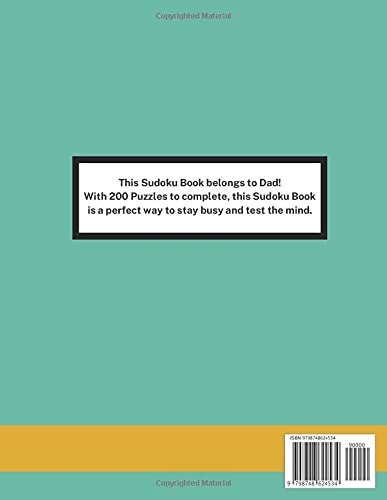 Vista 2 de Sudoku For Dad - 200 Mixed Difficulty Puzzles Sudoku Puzzle Book for Adults Men Dads 8.5 x 11 inch