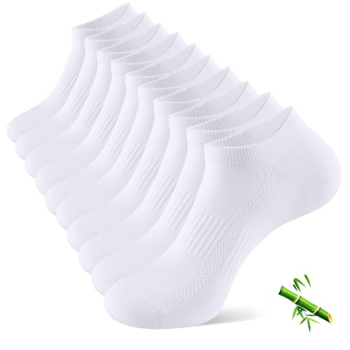 Chaussettes de sport en bambou lot de 10 paires invisibles et respirantes pour baskets d'été