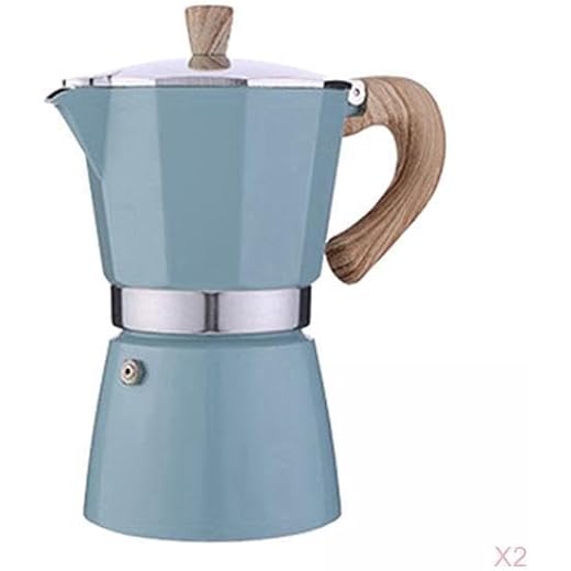 ECOMISTIQ?2x Classic Stovetop Espresso Maker Espresso Cup Moka Pot Lake Blue 300ml|Home & Garden|Kitchen, Dining & Bar|Small Kitchen Appliances|Coffee & Tea Makers|Percolators & Moka Pots