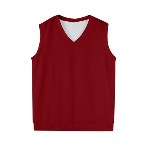 GOSEAGOTOFUN Sweater Vest Men V Neck Sleeveless Pullover Comfortable Casual Knitted Sweater Vest Fall Winter Warm Tank Top 01-Red Small - image 5