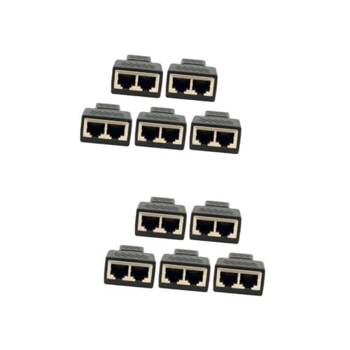 FELTECHELECTR 2sets Ethernet Splitter Coupler Splitter Connectors 1 to 2 Coupler Double LAN 5pcs*2