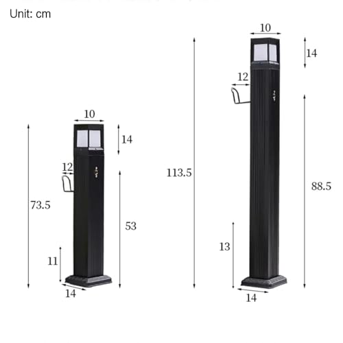 XBTGS Rubinetto a colonna d'acqua da giardino quadrato verticale per esterni, fontana ad energia solare, illuminata, idrante resistente all'inverno, per decorazioni paesaggistiche e gas, rubinetto a