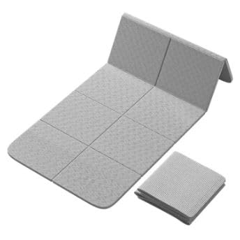 Foldable Yoga Mat 183 x 61 cm 6 mm Thick Grey Exercise Mat with 10-Panel Folding Design and Carry Bag for Yoga Pilates Stretching Meditation Home Workout-picture-11
