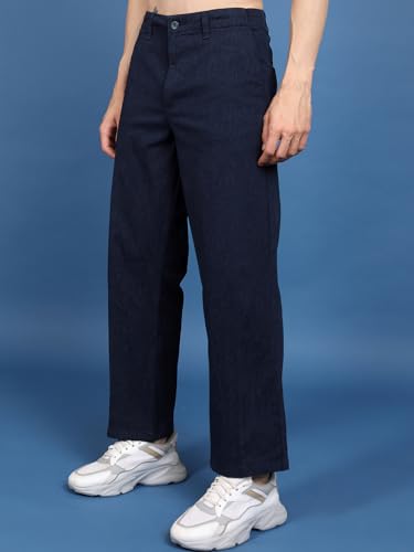 Image of Highlander Men's Ankle-Length Straight Fit Trousers | Modern Style & Comfort | Perfect for Casual & Formal Wear | Trouser for Men | Men Trousers | Trousers for Man | Pants for Man