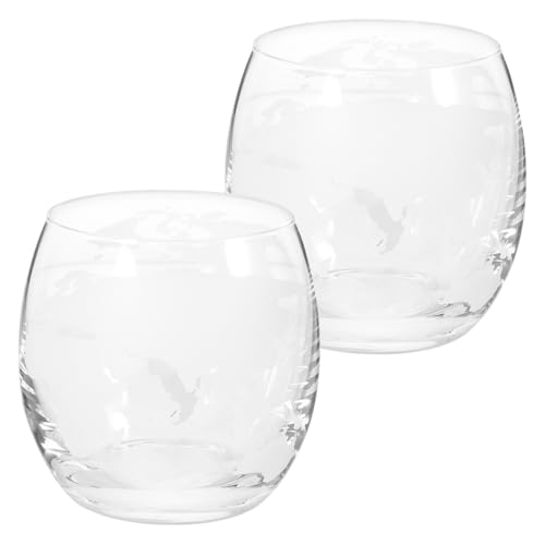 Juego de 2 vasos transparentes decorativos