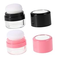 Outanaya 2 pièces Boîte Poudre Rechargeable avec Miroir et Applicateur Éponge Contenant Vide pour Poudre Flacon Shampoing Sec Réutilisable pour Voyage Contrôle de Huile et Finition