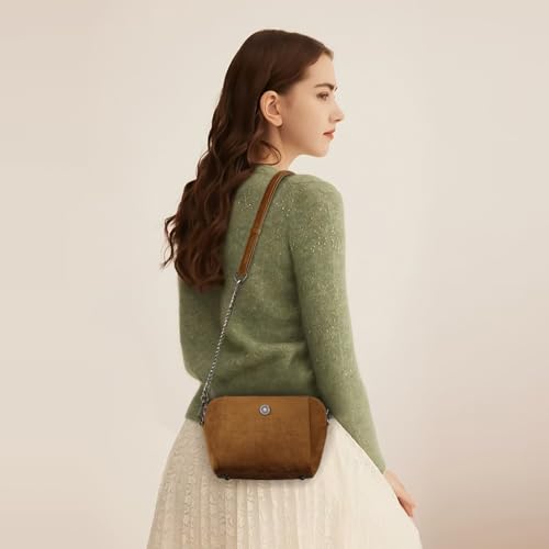 Suede Crossbody Bags for Women Trendy Vegan Faux Suede Purse Medium Suede Shoulder Bag Tote Handbag Hobo Slouchy Bags3