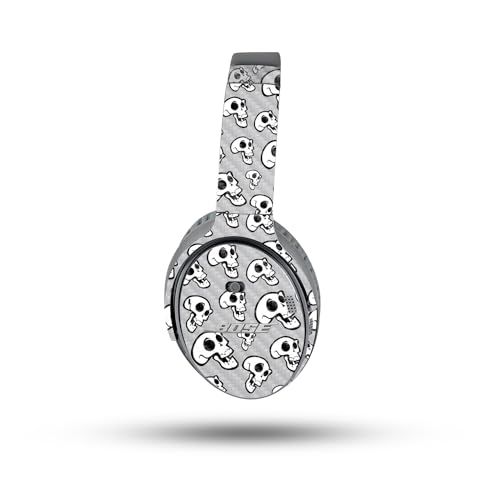 Image of MightySkins Carbon Fiber Skin Compatible with Bose QuietComfort 35 II Headphones - Laughing Skulls | Protective, Durable Textured Carbon Fiber Finish | Easy to Apply