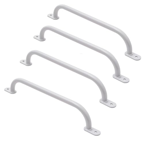 TRIBECCO Klettergriffe Haltegriffe für Outdoor & Indoor Metall Griffe für Spielplatz, Klettergerüst, Spielturm, Hochbett, Leiter und Kletterwand im Kinderzimmer (550 mm Grau, 4 Stücke)