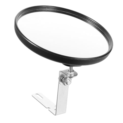 Espejo convexo de 16 cm para garajes y supermercados con soporte de pared integrado