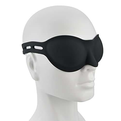 Image of SM Erotic Silicone Eye Mask Blackout Adult Erotic Products Super Soft Silicone Role Play Suitable for Male Female Couples BDSM Adult Black Eye Mask Suitable for Male Female Couples
