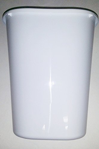 Caneca de basura ovalada pequeña 7 cuartos blanca miniatura 3