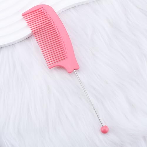 10 peines plásticos para peinados con dientes anchos y barra blanca miniatura 4