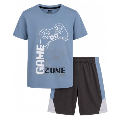 Image of Pro Athlete Active Boys Short Sets - 2 Piece Performance Crewneck Short Sleeve T-Shirt and Shorts Boys Athletic Sets (8-16)