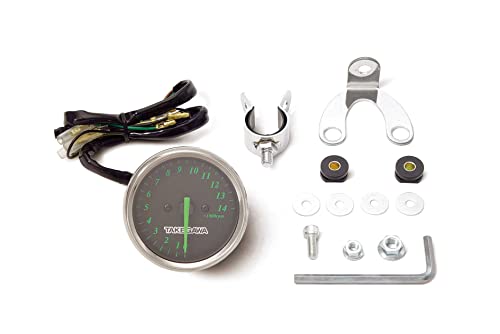 TAKEGAWA 緑色丸型メーター 取り付け金具付き TAKEGAWA 緑色丸型メーター 取り付け金具付き Amazon