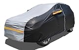 6 Layers Car Cover Waterproof All Weather Car Cover Waterproof All Weather, Outdoor Full Exterior Cover Rain Sun UV Snowproof Protection with Zipper Cotton for SUV (185-190inch)