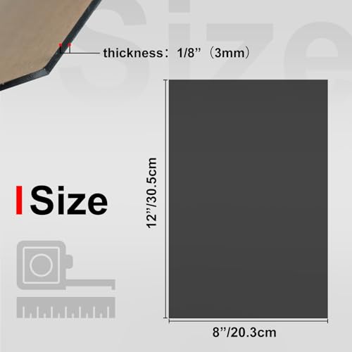 Image of KINLINK 8x12 Plexiglass Sheets 1 /8 inch Thick - 3mm Black Transparent Cast Acrylic Sheet, Plastic Sheet Polycarbonate Sheet for DIY Project, Craft, Acrylic Sign Wedding Invitation 4 Pack