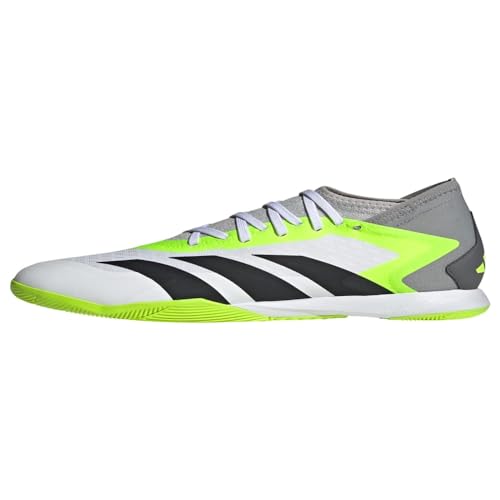 adidas Unisex Predator Accuracy.3 Indoor Soccer Shoe (White/Core Black/Lucid Lemon,13.0)