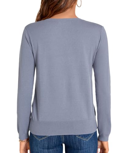 Image of MINTLIMIT Lightweight Sweaters for Women 2024 Casual Fall Long Sleeve Shirts Blouse Knit V Neck Pullover Sweater Tops