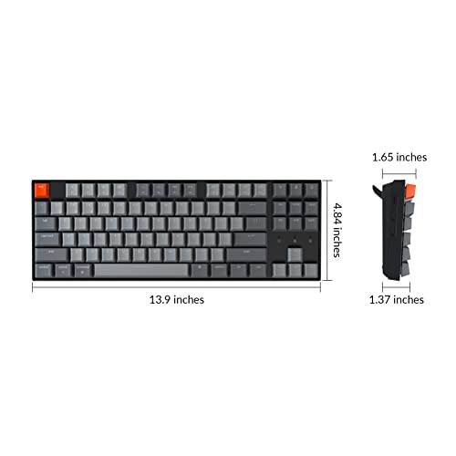 Keychron K8 Tenkeyless Wireless Mechanical Keyboard For Mac, White Backlight, Bluetooth, Multitasking, Type-C Wired Gaming Keyboard For Windows With Gateron G Pro Brown Switch #TOP5