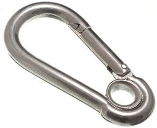 One Stop DIY 100 x SNAP HOOK SPRING LOCKING CLIPS WITH EYE (CARBINE) M8 BZP STEEL NEW