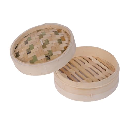 Cesta de vapor de bambú para cocinar verduras para postres y verduras al vapor, 18 cm