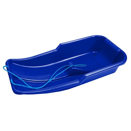Easy Shopping Heavy Duty Colour Large Adults Kids Children Snow Sledges Toboggan Sledge Red Blue Pink Black With Rope Sled Play Snow Ice (Blue)