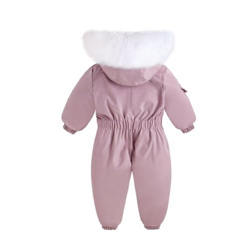 WISREMT Toddler Girls Snowsuit One Piece Ski Suit Hoodie Windproof Ski Jacket Winter Warm Jumpsuit Outdoor Jackets Coats 1-5T2