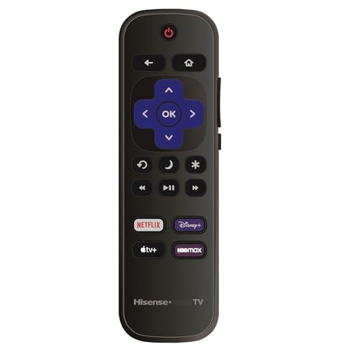 Replacement Remote Control Compatible with All Hisense Roku TV Smart 4K Ultra HDTV【Only Work with Hisense Roku TV, Not for Roku Stick and Roku Box】(Netflix/Disney+/Apple TV+/HBO Max) (New Version)