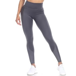 580-04-S Women High-Waist Mesh Fitness Leggings Gray – Small
