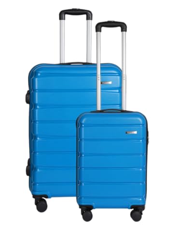 Image of TEAKWOOD LEATHERS Hardside Wheels Trolley Bag, Hard Cabin with Zipper Closure, Adjustable Push Button & Cross Side Strap, Lock System 360 Degree (55 CM, 65 CM, Royal Blue)