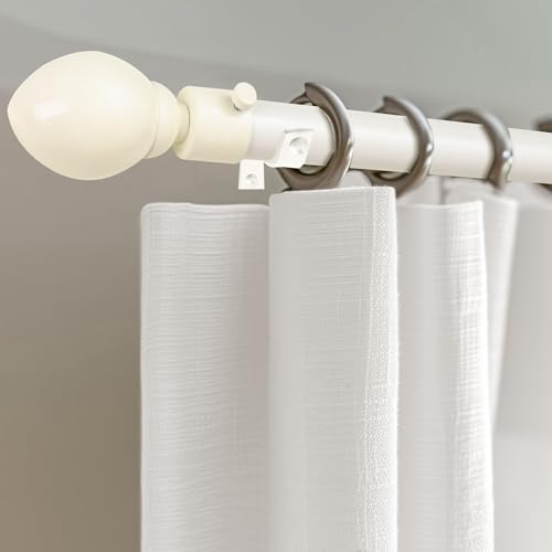 Image of FAPBADRI Curtain Rod /Pipe Heavy Quality Mild Steel for Home /office door, window, shower, 1 inch diameter (25mm), Color - Ivory, Length - 60 inches (5 feet), 3 Pipes