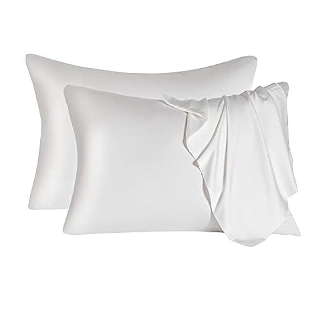 Mulberry Silk Pillowcase for Hair and Skin,Toddler Size Kids Silk Pillow Case with Hidden Zipper,Allergen Proof Dual Sides Soft Breathable Smooth Silk Pillow Cover(Toddler,White)