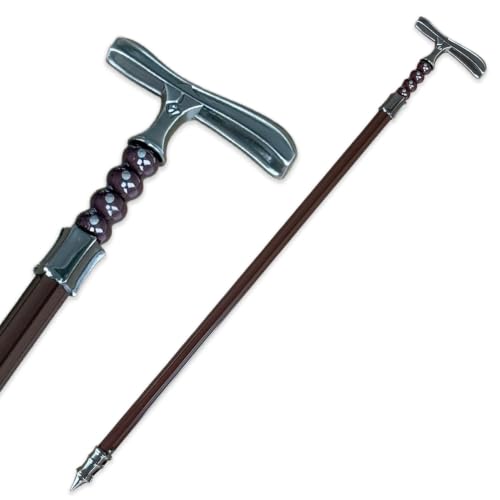 36.6" Hunter Threaded Cane Replica Cosplay Prop with Zinc Alloy Handle