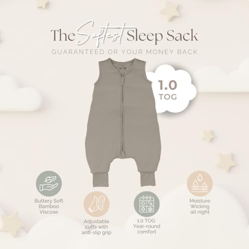 Image of Toddler Sleep Sack Sleeveless Wearable Blanket | Soft, lightweight design with adjustable foot cuffs, anti-slip grips, and all-night comfort for active little sleepers.