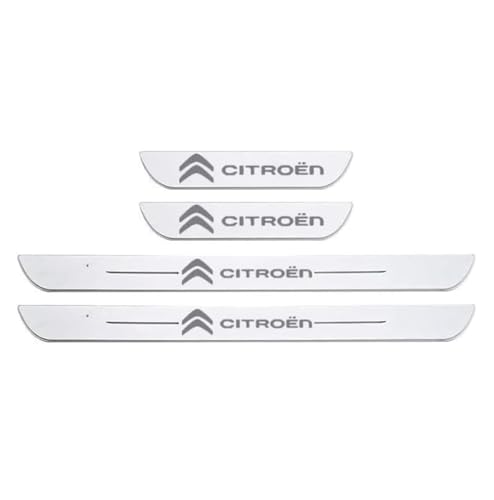 Protection Seuil de Porte Voiture pour Citroen C4, Bande Décorative Anti-Usure de Seuil Matériau en Acier Inoxydable, 4Pcs