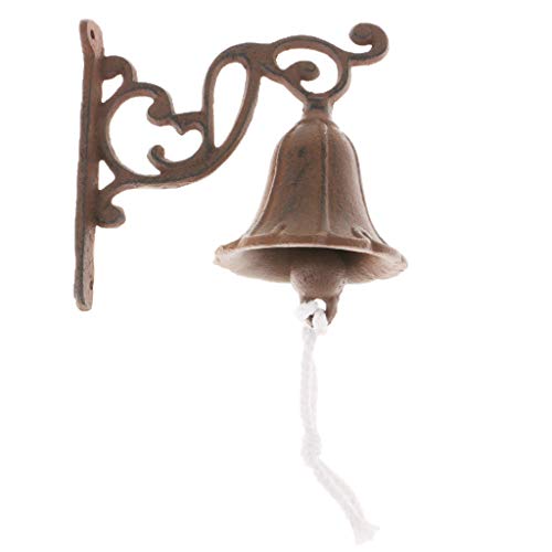 LOVIVER Campainha de porta de ferro fundido estilo nórdico montada na parede campainha varanda decor