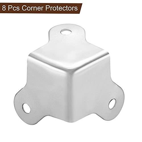 Image of uxcell 22x22x22mm Metal Box Corner Protectors Box Edge Guard Chrome Plating 8pcs