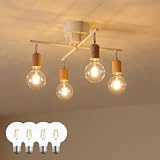 VENTOTA シーリングライト 4灯 シーリングスポットライト 照明器具 天井照明 おしゃれ 北欧 LED 電気 インテリア シンプル リビング 寝室 子供部屋 cll-akarto-cx (ナチュラル｜フィラメントLED電球４個付)