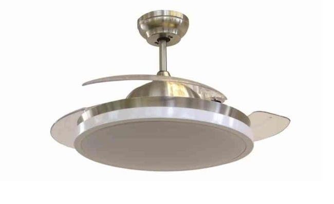 Cfg Ventilatore Soffitto Motore DC, INVISIBLE, Pale Scomparsa, Luce Led 3000 Lumen, 50W, Lampada Led, 5 Velocità, Diametro 105 cm, Telecomando, EV086